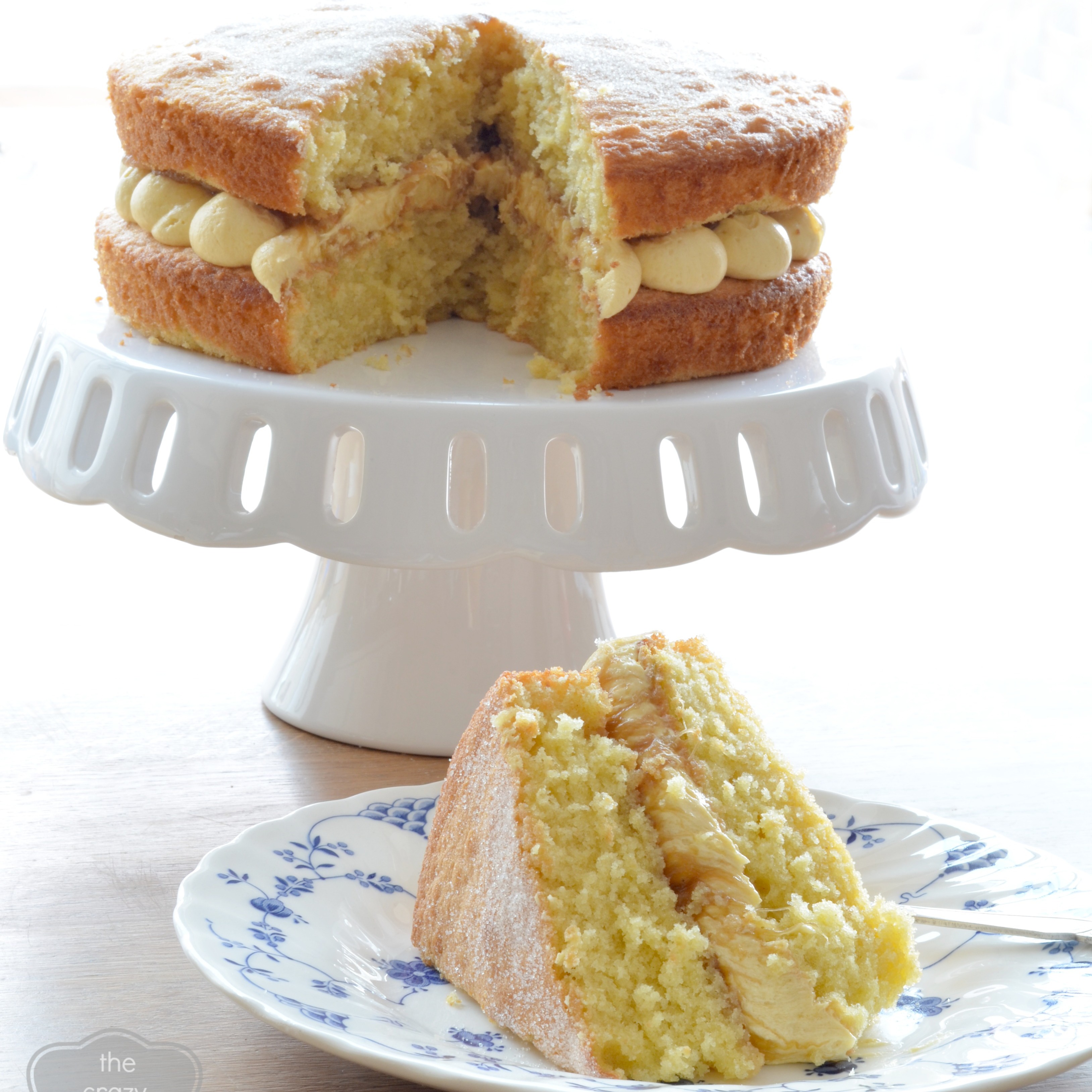 Rhubarb & Custard Sponge Cake The Great British Bake Off