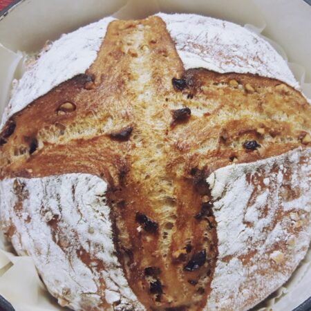 Cranberry and walnut boule