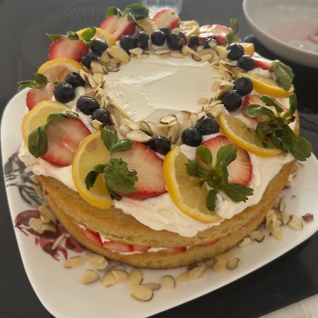 Lemon Almond Tutti Frutti Cake
