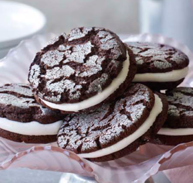 Stacey’s Sparkly Chocolate Sandwich Cookies