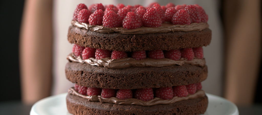 Chocolate-Raspberry Layer Cake Recipe | Giada De Laurentiis | Food Network