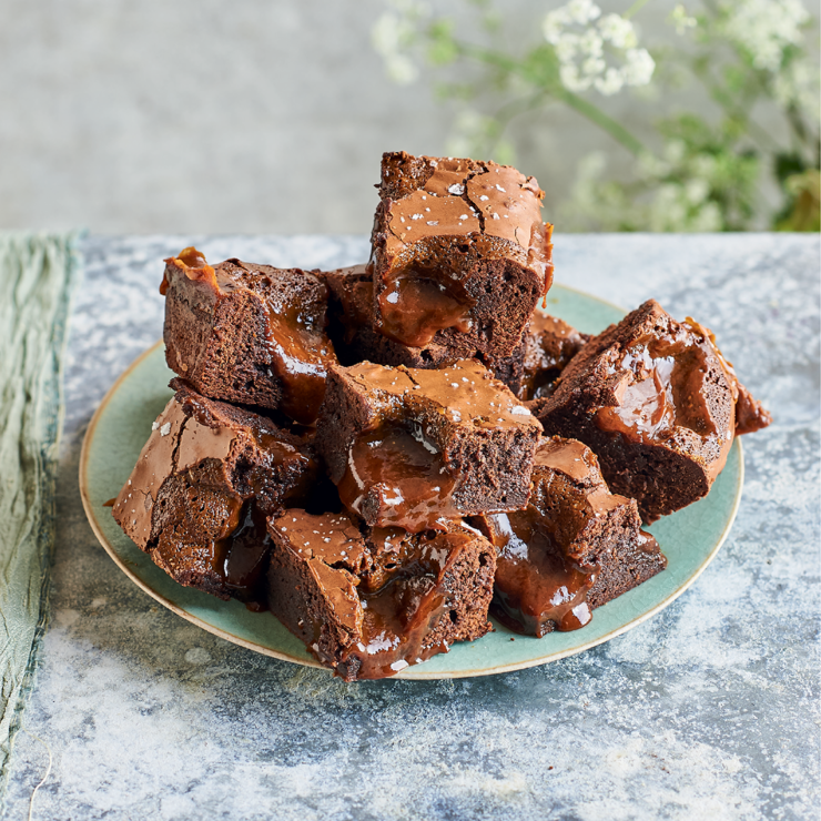 Chocolate & Salted Caramel Brownies The Great British Bake Off The