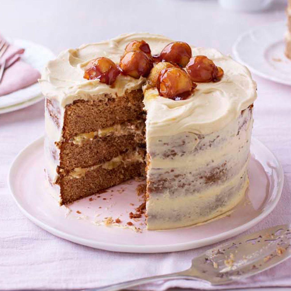 Kate S Sticky Toffee Apple Caramel Cake The Great British Bake Off The Great British Bake Off