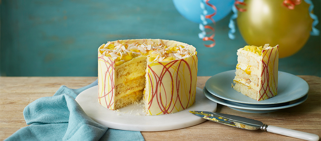 Peter's Mango & Coconut Celebration Cake - The Great British Bake Off | The  Great British Bake Off