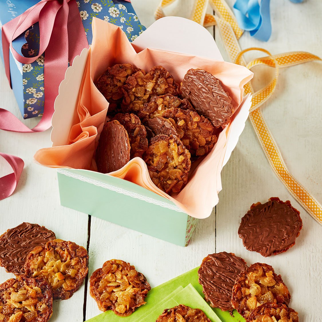 image of Mini Orange & Ginger Florentines recipe by The Great British Bakeoff
