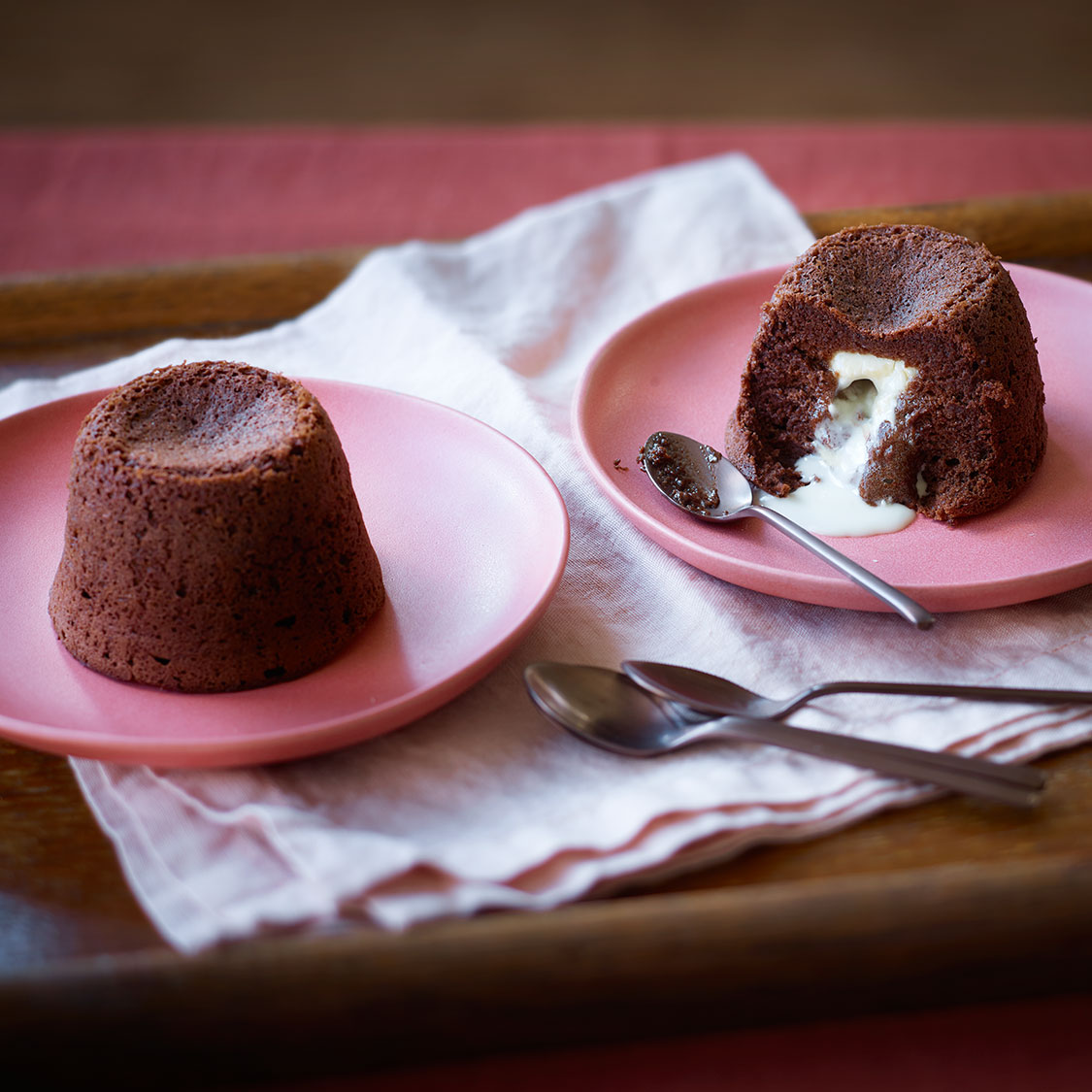 Molten Chocolate Cake with Raspberry Filling Recipe - Grace Parisi