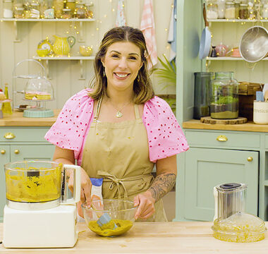 Georgie making pumpkin pureé