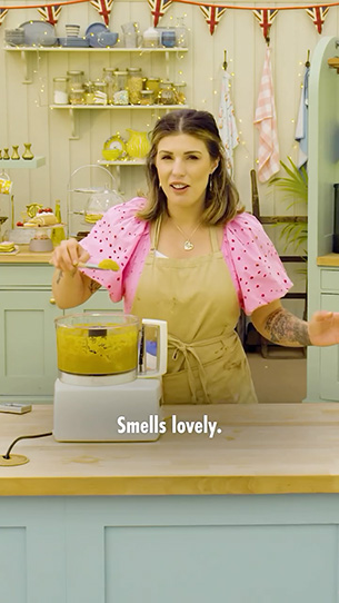 Georgie making pumpkin puree