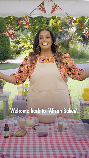 Alison baking banana bread