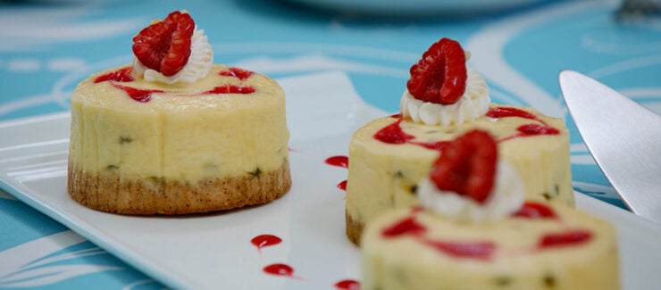 Caroline Waldegrave's Passion Fruit & Raspberry Cheesecakes