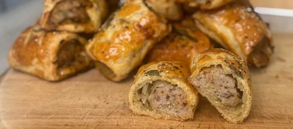 Matty's 'Handshake Worthy' Caramelised Onion and Apple Sausage Rolls