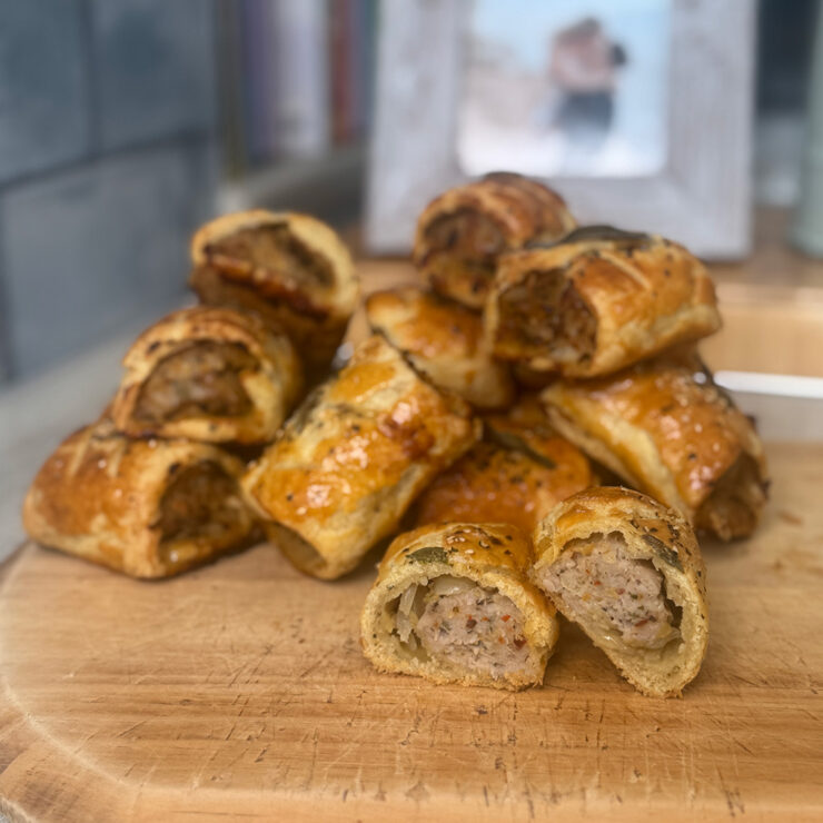 Matty's 'Handshake Worthy' Caramelised Onion and Apple Sausage Rolls