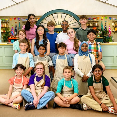 Series 11 Junior Bakers pose in the Tent