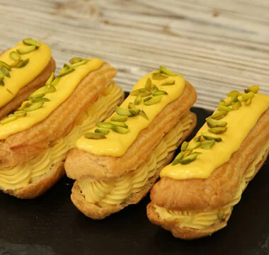 Ravneet Gill’s Mango and Passionfruit Éclairs