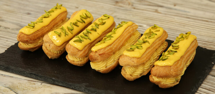 Ravneet Gill’s Mango and Passionfruit Éclairs