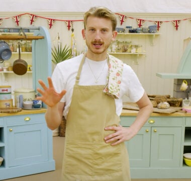 Tom demos making caramel in the Tent