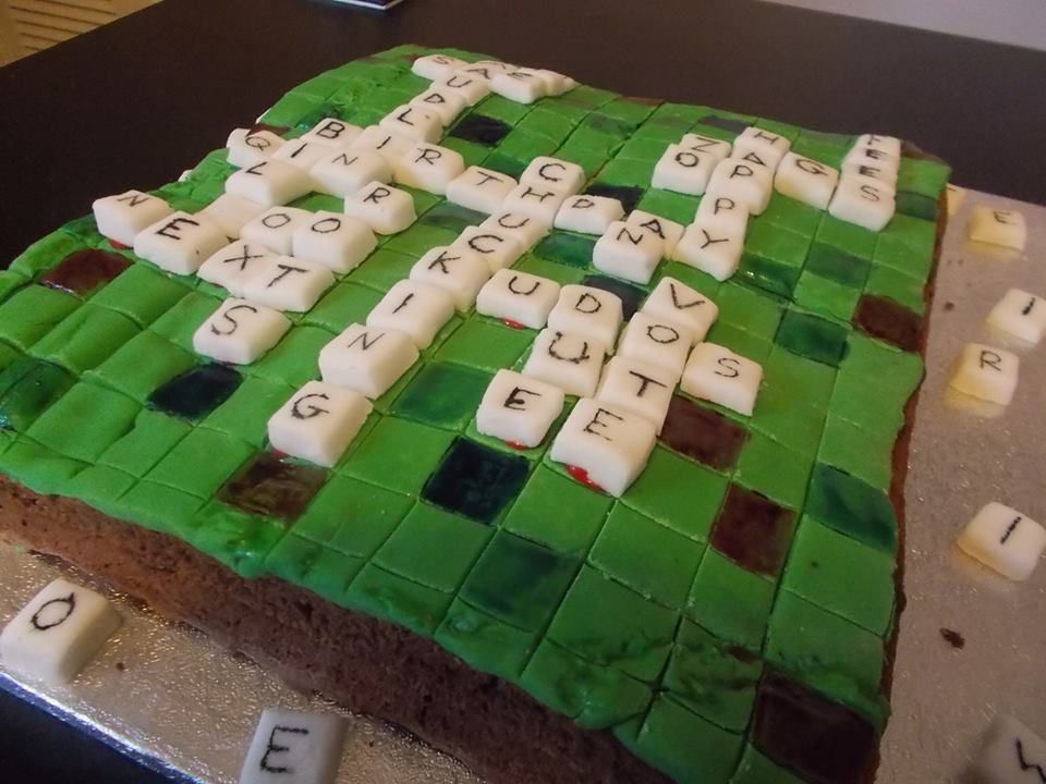 Scrabble birthday cake! The Great British Bake Off The Great