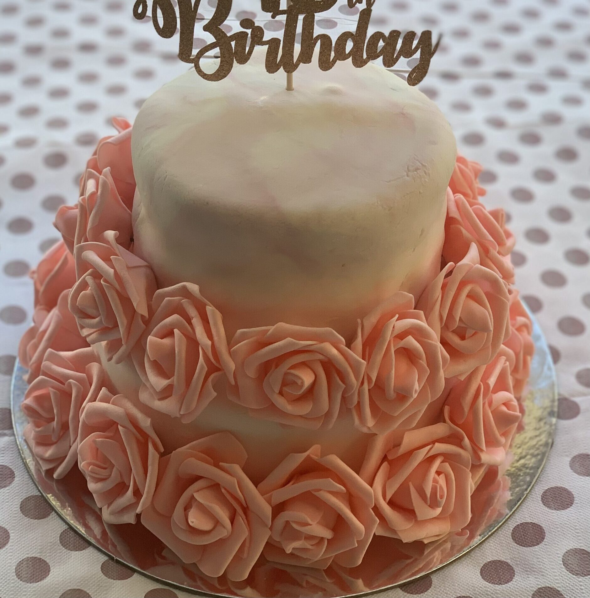 Peach Floral Two Tier Cake | Wedding Cake | ORDER CUSTOM CAKES IN BANGALORE  – Liliyum Patisserie & Cafe