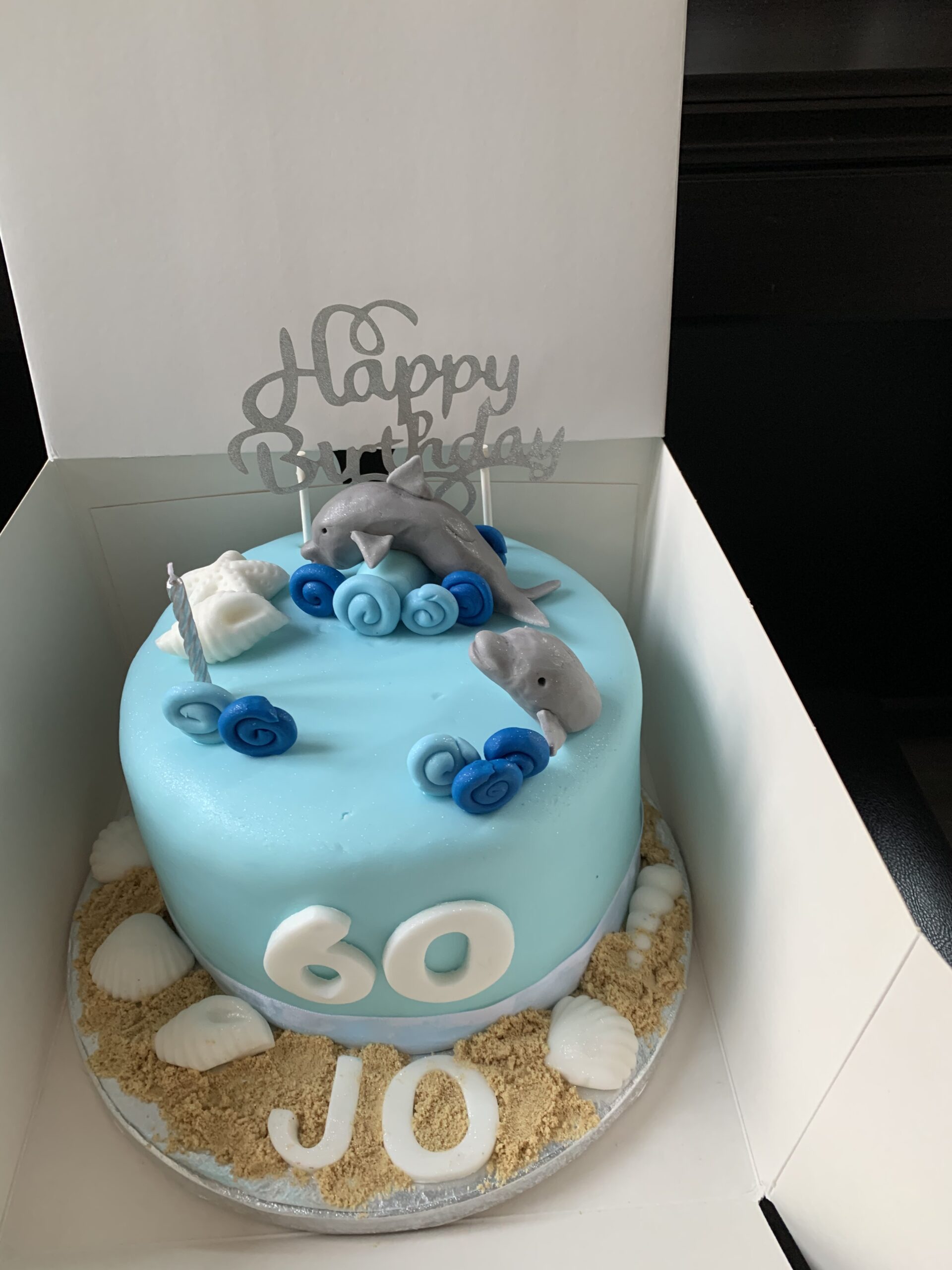 3D Dolphins under the Sea cake