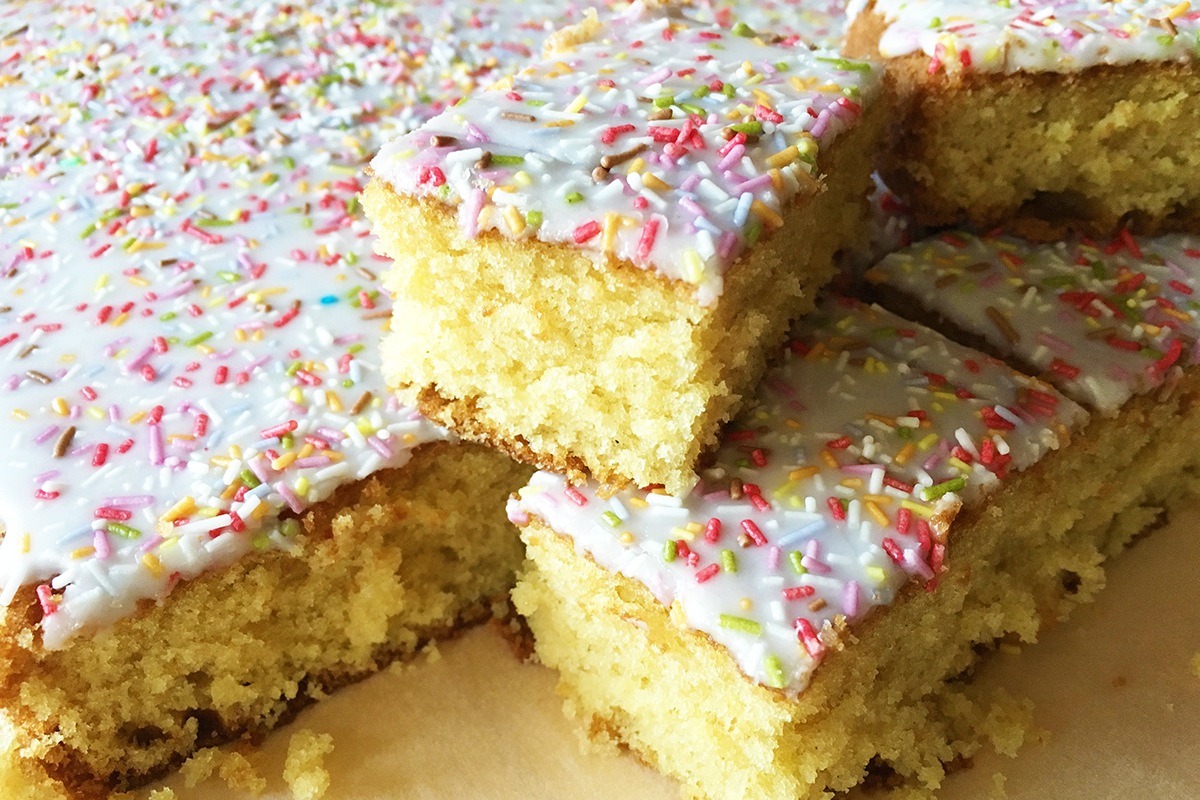 Retro sprinkle traybake - The Great British Bake Off | The Great ...