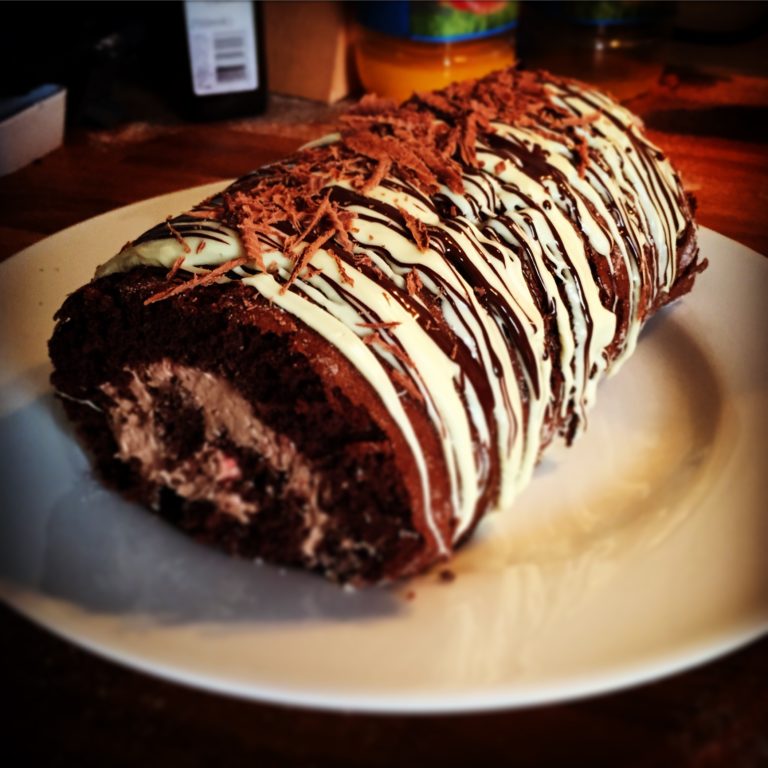 Chocolate & Raspberry Swiss Roll - The Great British Bake Off | The ...