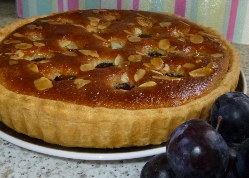 Sticky Plum and Almond Flan The Great British Bake Off The Great