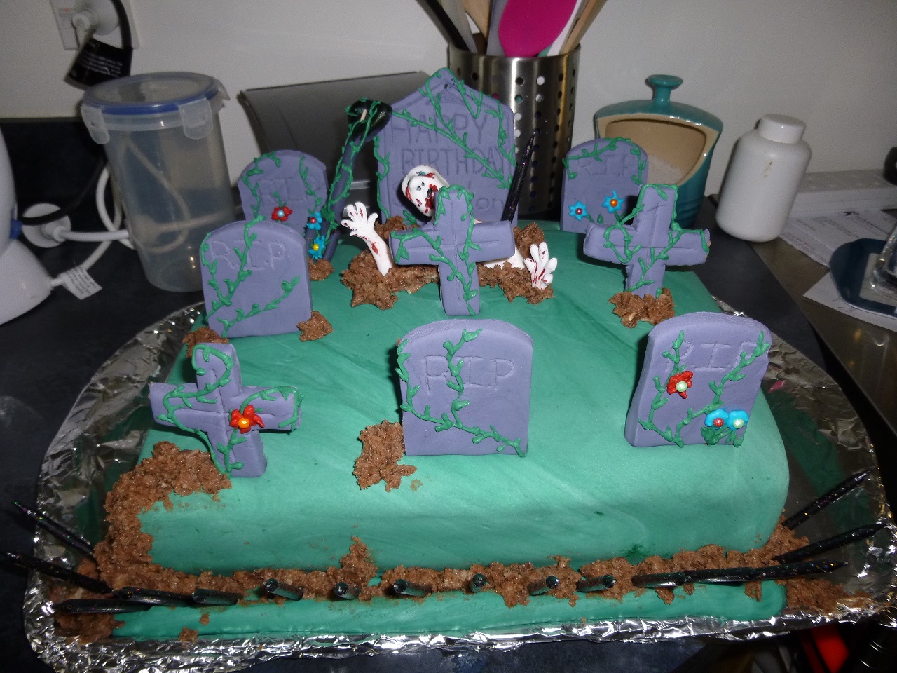 Graveyard Zombie Cake The Great British Bake Off The Great British