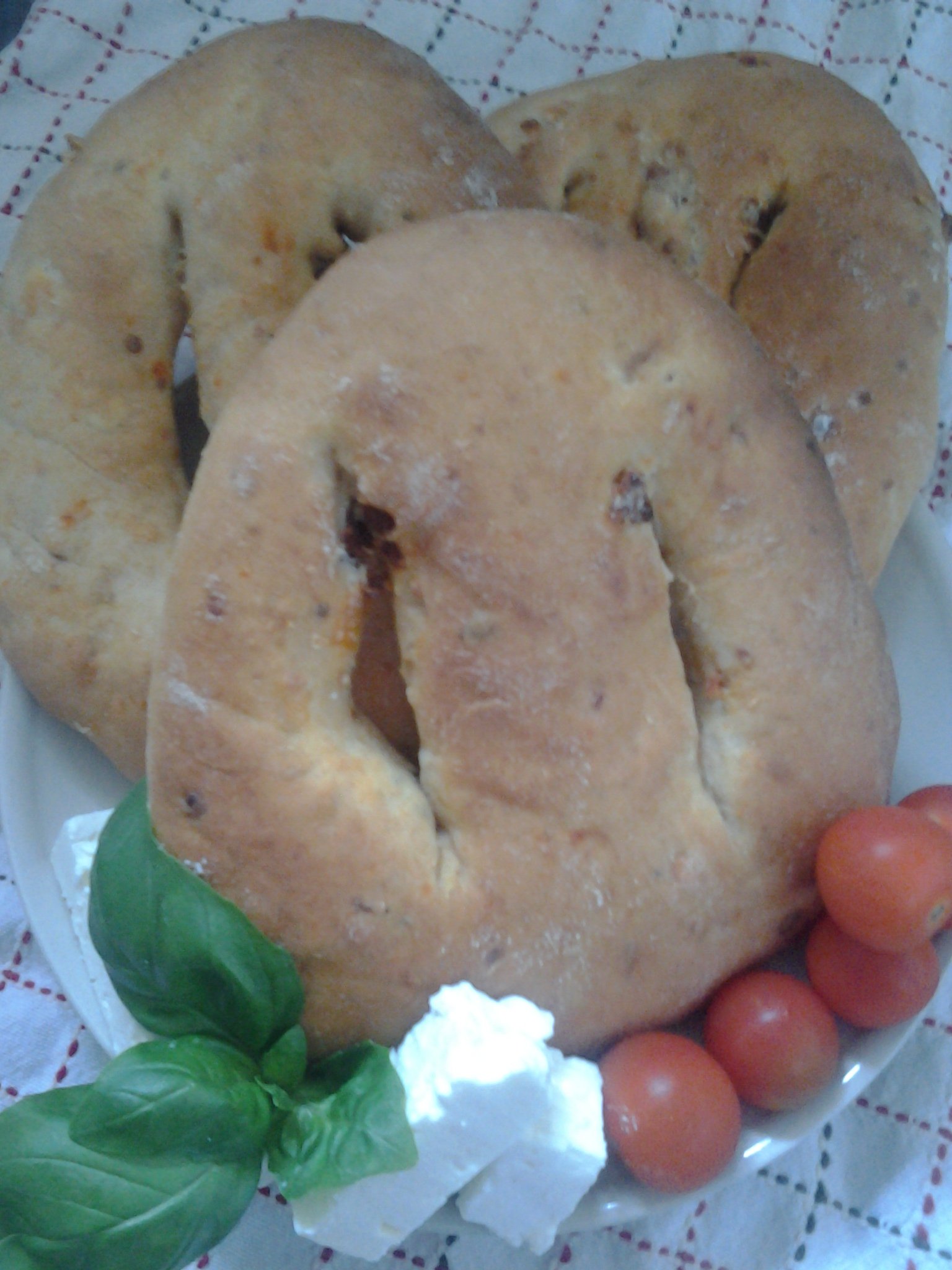 Tomato, feta and basil fougasse The Great British Bake Off The
