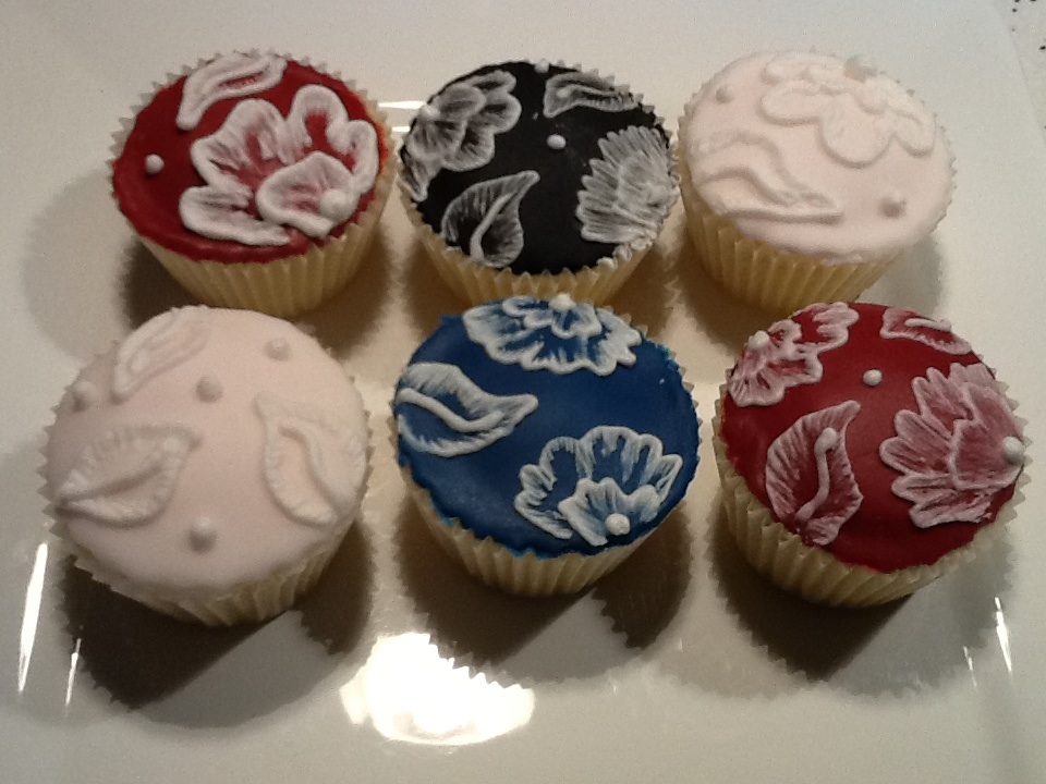 Brush embroidery cupcakes The Great British Bake Off The Great