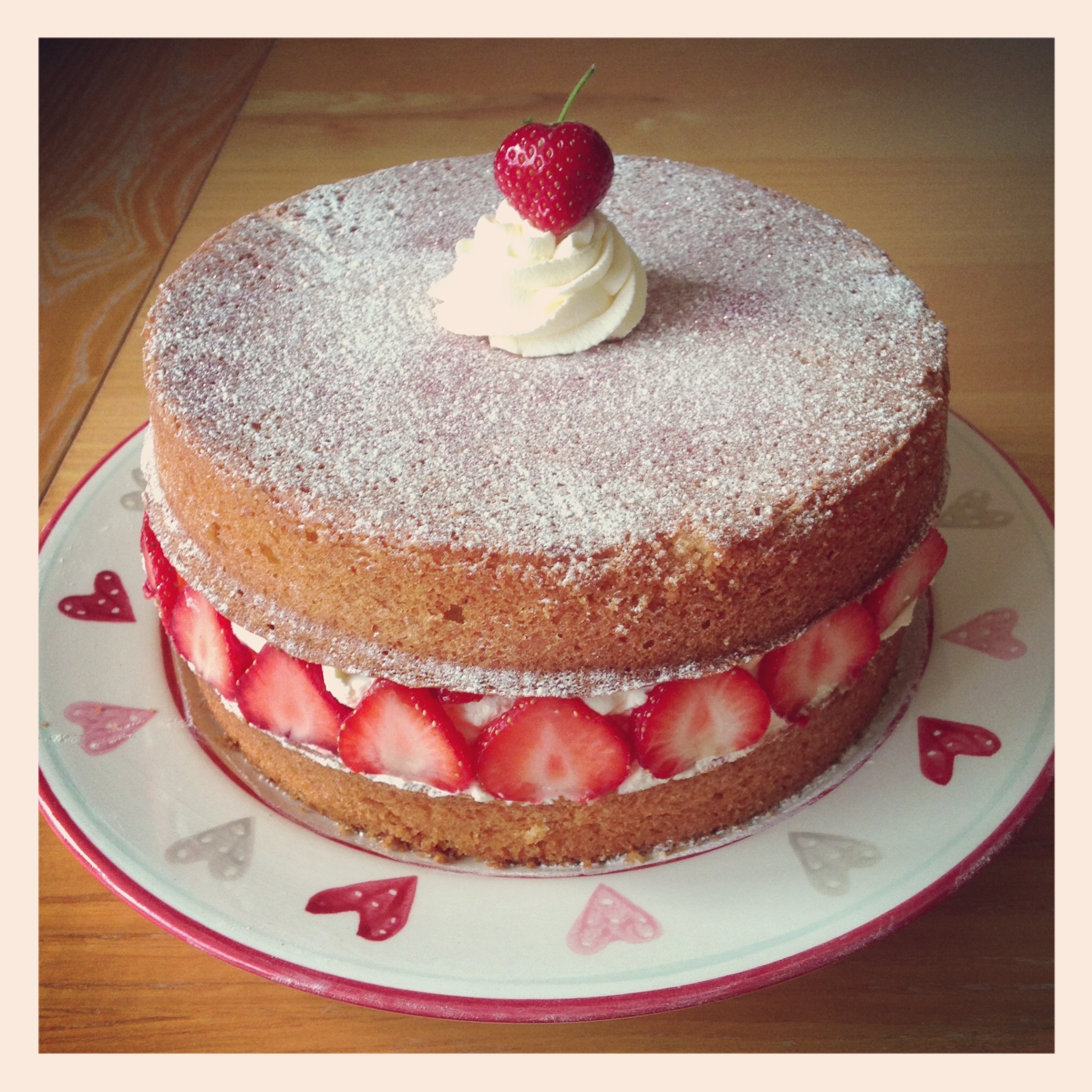 Posh strawberry Victoria sponge The Great British Bake Off The