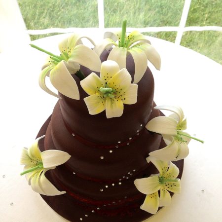 Bouquet of Lilies, Cake & Chocolate