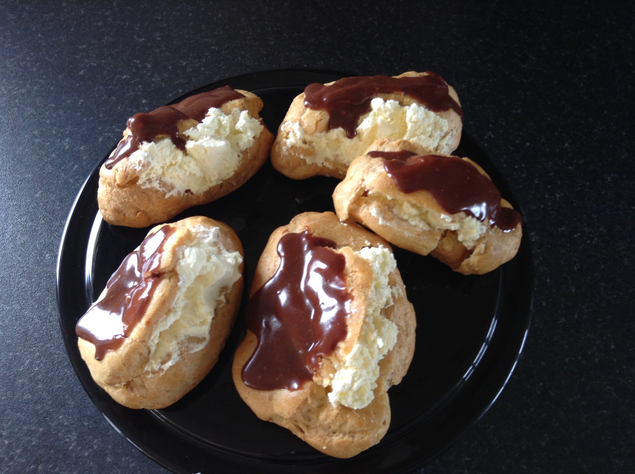 Dark chocolate eclairs The Great British Bake Off The Great British